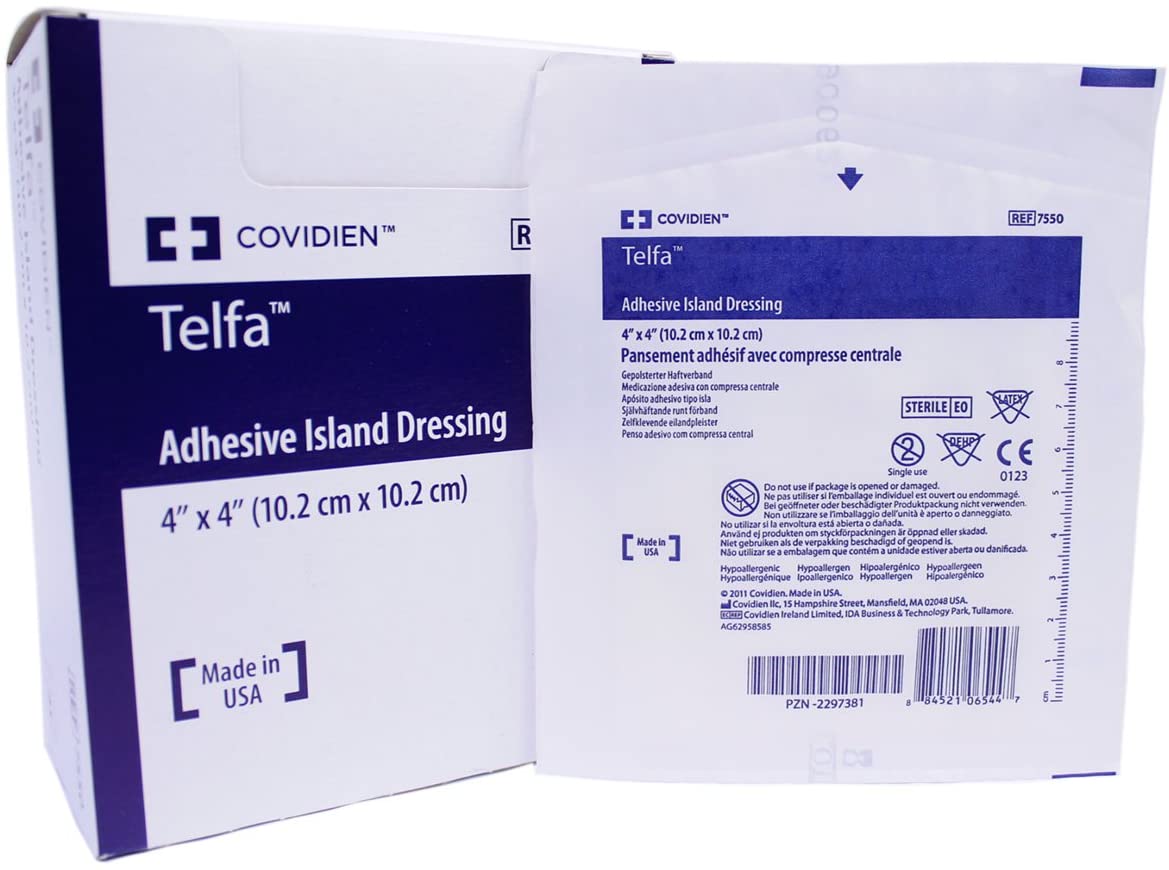 Telfa Adhesive Island Dressing 4in x 4in