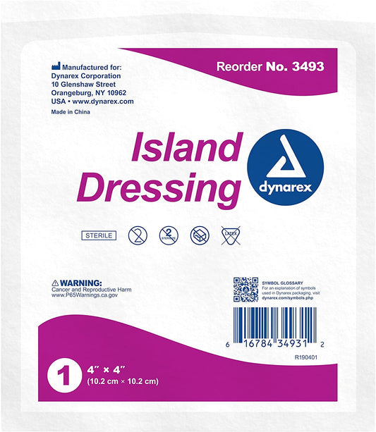 Island dressing sterile 4in x 4in